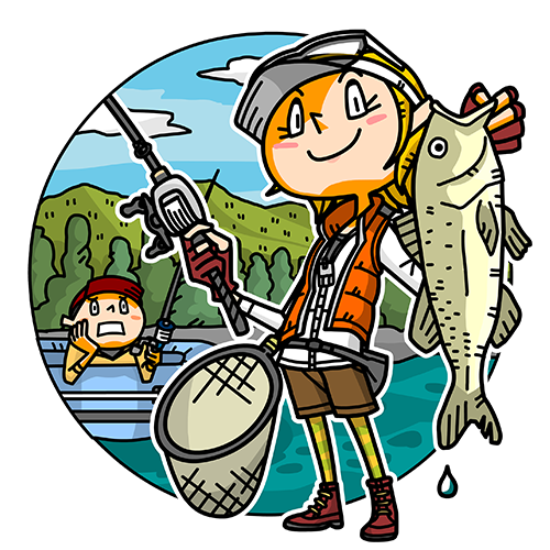 釣り愛好家のステッカー用イラスト